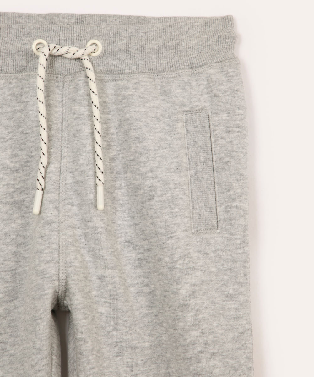 calça jogger de moletom infantil - cinza mescla claro
