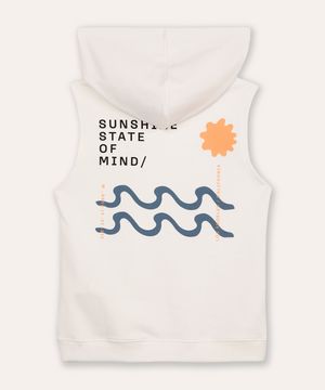 regata de moletom infantil sunshine state of mind com capuz off white