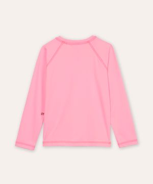 blusa infantil manga longa proteção uv rosa