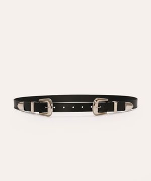 cinto com fivela dupla preto