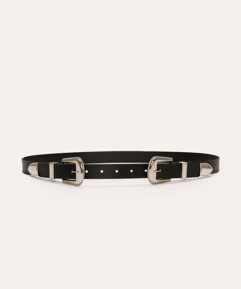cinto com fivela dupla preto