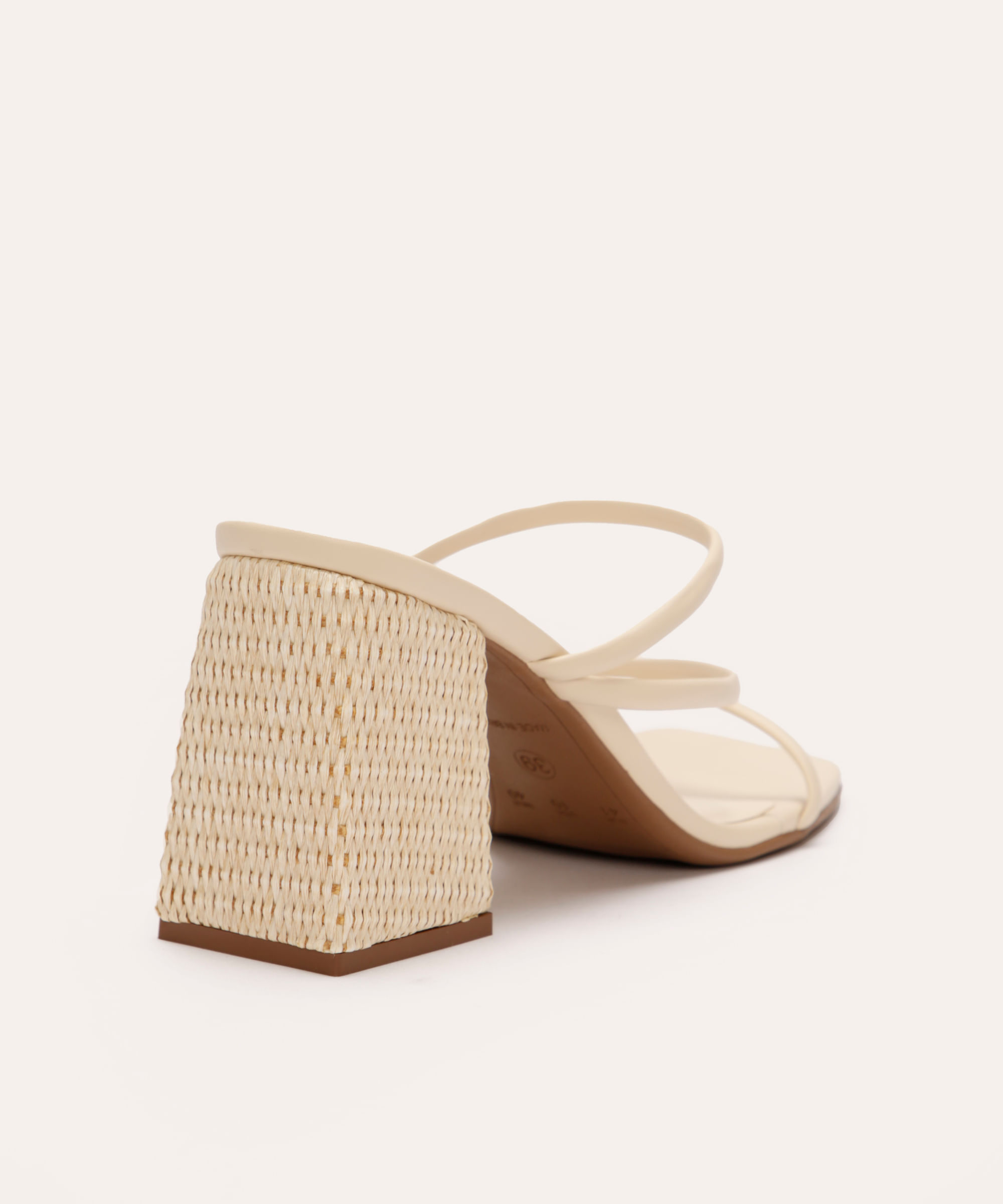 tamanco salto alto bloco tiras finas oneself off white