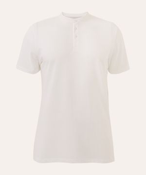 polo plus size de algodão piquet branca