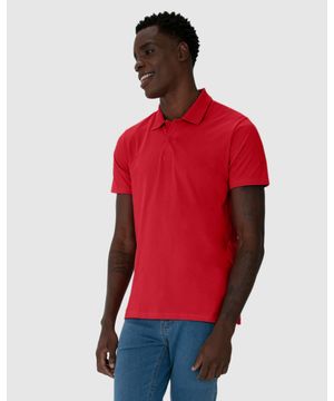 Camisa Básica Masculina Polo Gola Esporte Em Algodão Malwee Vermelho