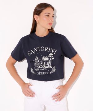 camiseta de algodão santorini mindset azul