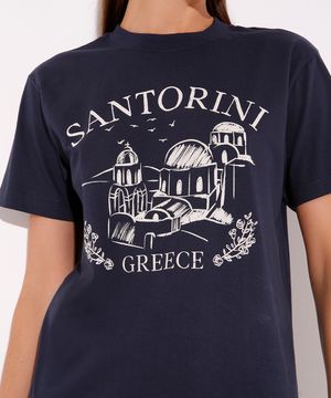 camiseta de algodão santorini mindset azul