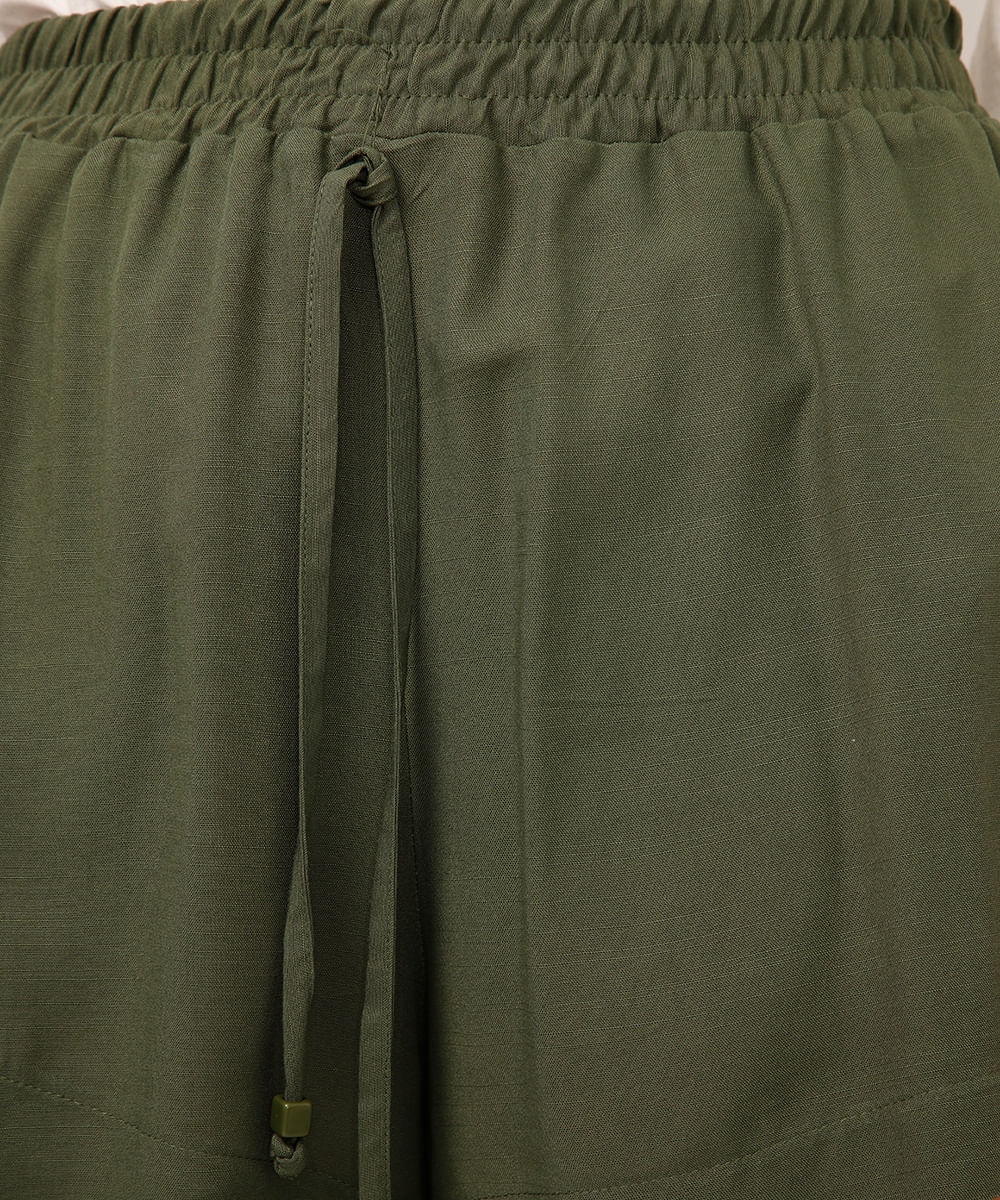 short curto saída de praia de viscose verde