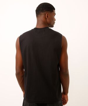 regata machão oversized de algodão preta