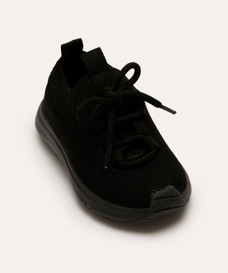 tênis infantil casual calce fácil preto