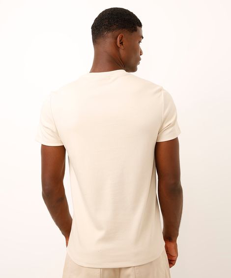 camiseta slim de algodão peruano bold bege