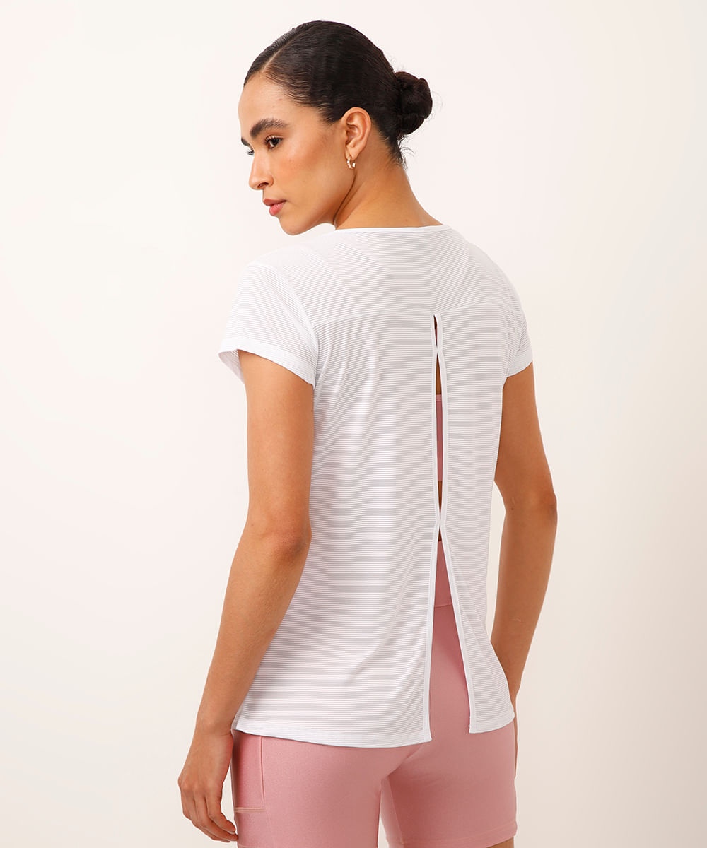 blusa canelada com recorte nas costas esportiva ace branca