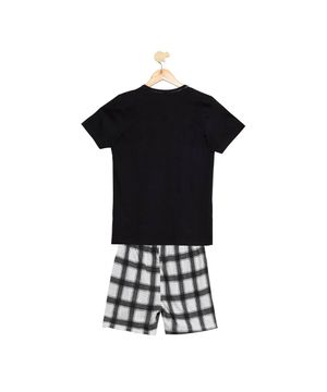 Pijama Menino Em Algodão Estampa Game Luna Cuore Preto