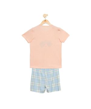 Pijama Short Doll Menina Coleção Família Candy Luna Cuore Salmão