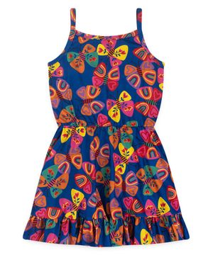 Vestido Infantil Royal de Alcinha com Faixa de Amarração Jardim de Borboletas Molekada