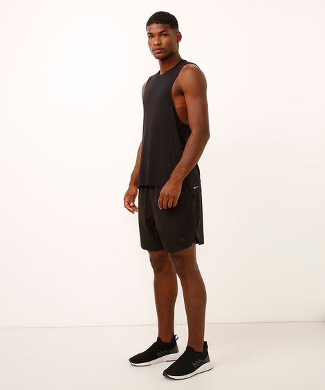 bermuda bolso com zíper esportivo preto