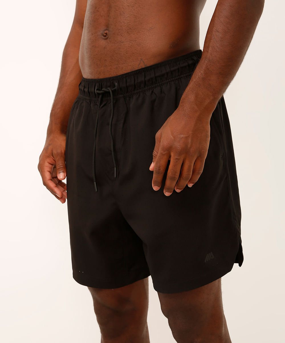 bermuda bolso com zíper esportivo preto