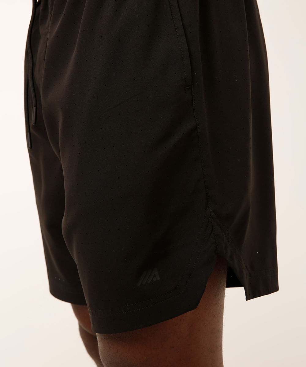 bermuda bolso com zíper esportivo preto