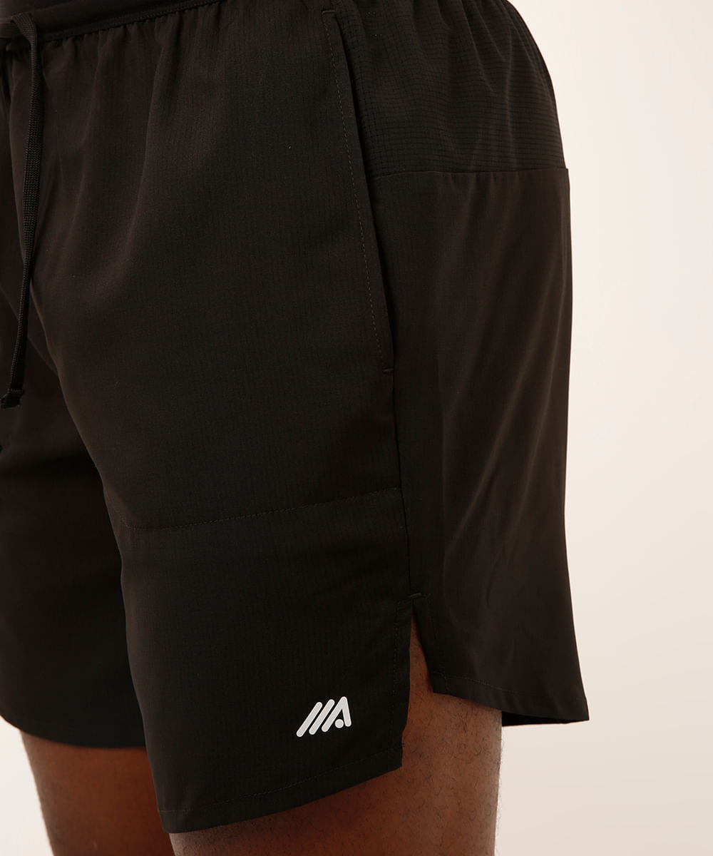 bermuda bolso com zíper esportivo preta
