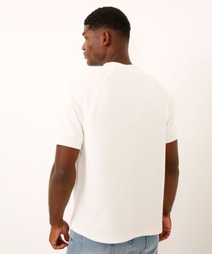 camiseta slim manga curta raglan off white