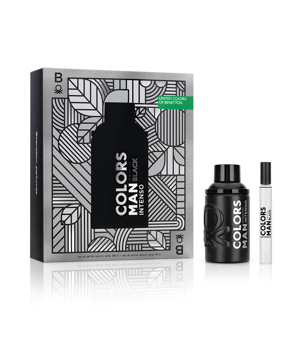 kit benetton united colors man black intenso eau de parfum 100ml
