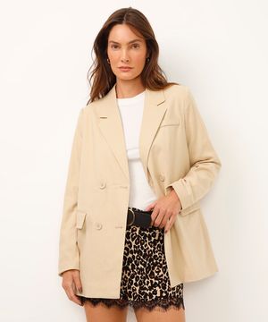 blazer de alfaiataria oversized bege