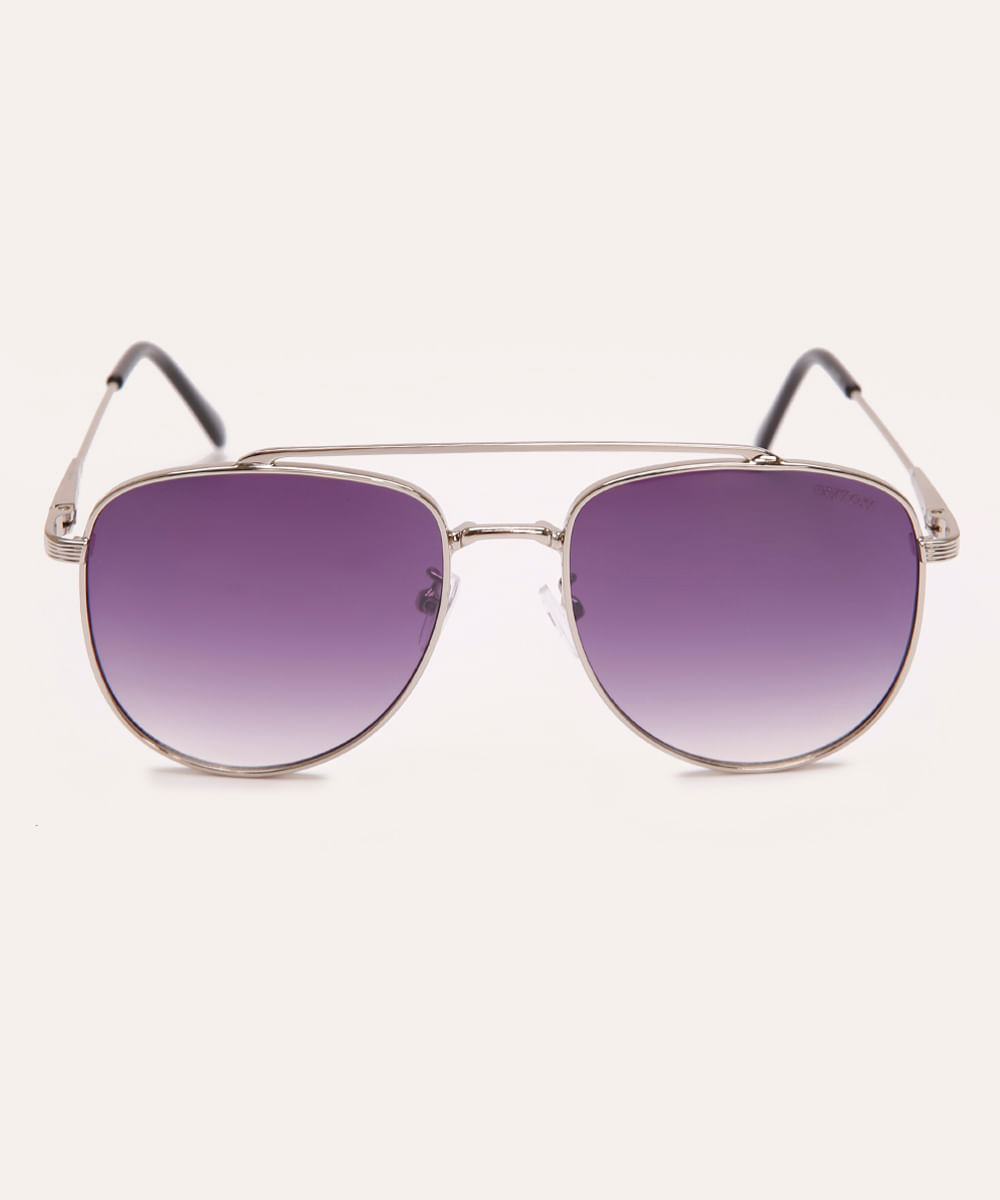 óculos de sol unissex quadrado prateado