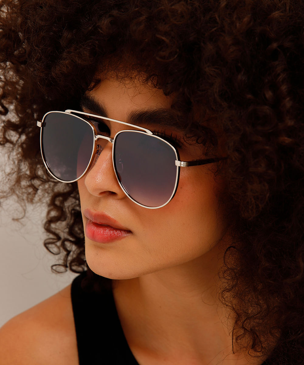 óculos de sol unissex quadrado prateado