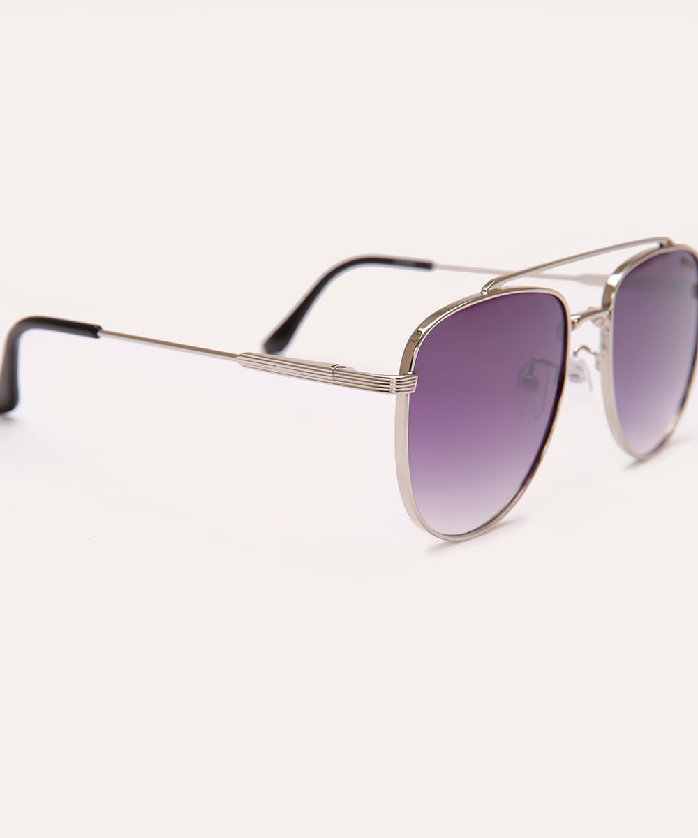 óculos de sol unissex quadrado prateado