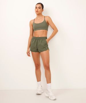 short running com bolso esportivo ace verde militar