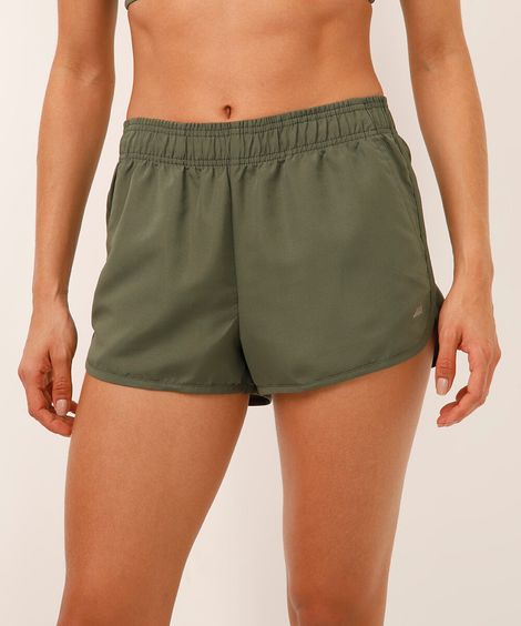 short running feminino com bolso esportivo verde