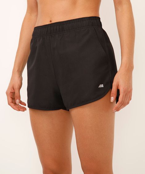 short running feminino com bolso esportivo preto