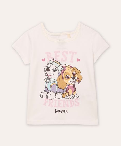 blusa infantil de algodão skye e everest com glitter off white