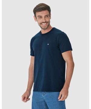 Camiseta Básica Masculina Slim Em Algodão Malwee Azul