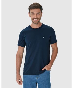 Camiseta Básica Masculina Slim Em Algodão Malwee Azul