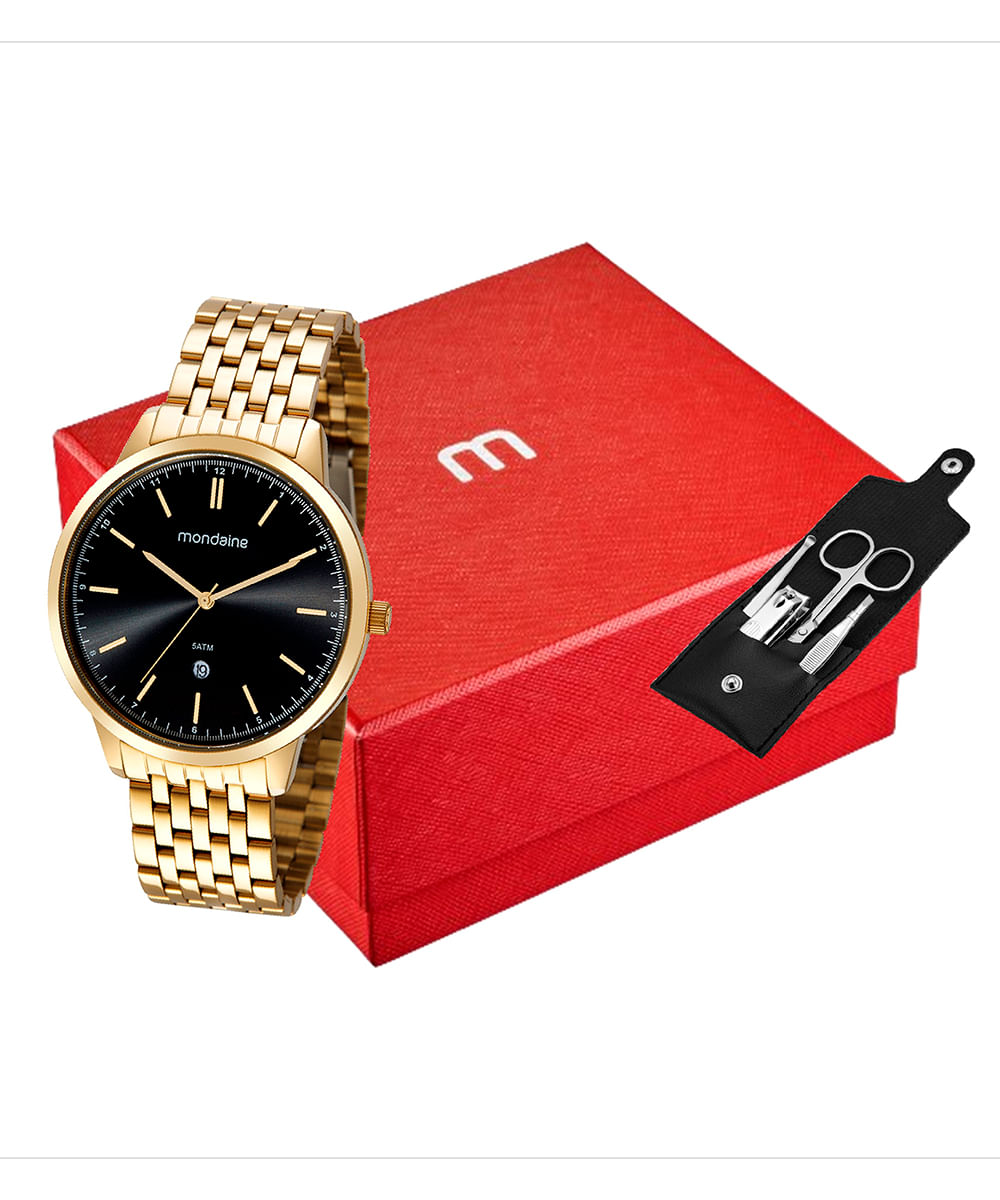 relógio mondaine analógico 99588gpmvda1k dourado