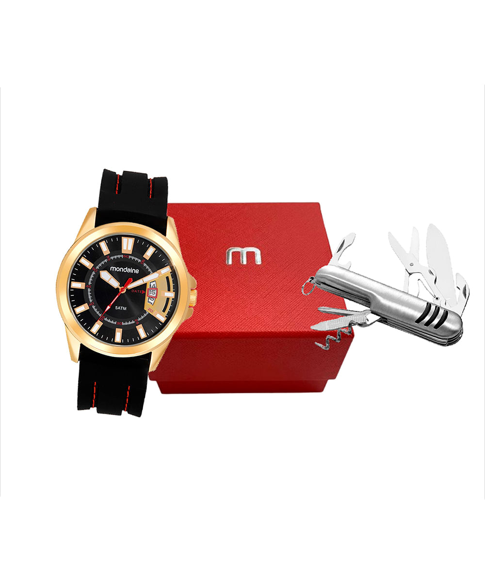 relógio mondaine analógico calendário 83510gpmvdi2k dourado