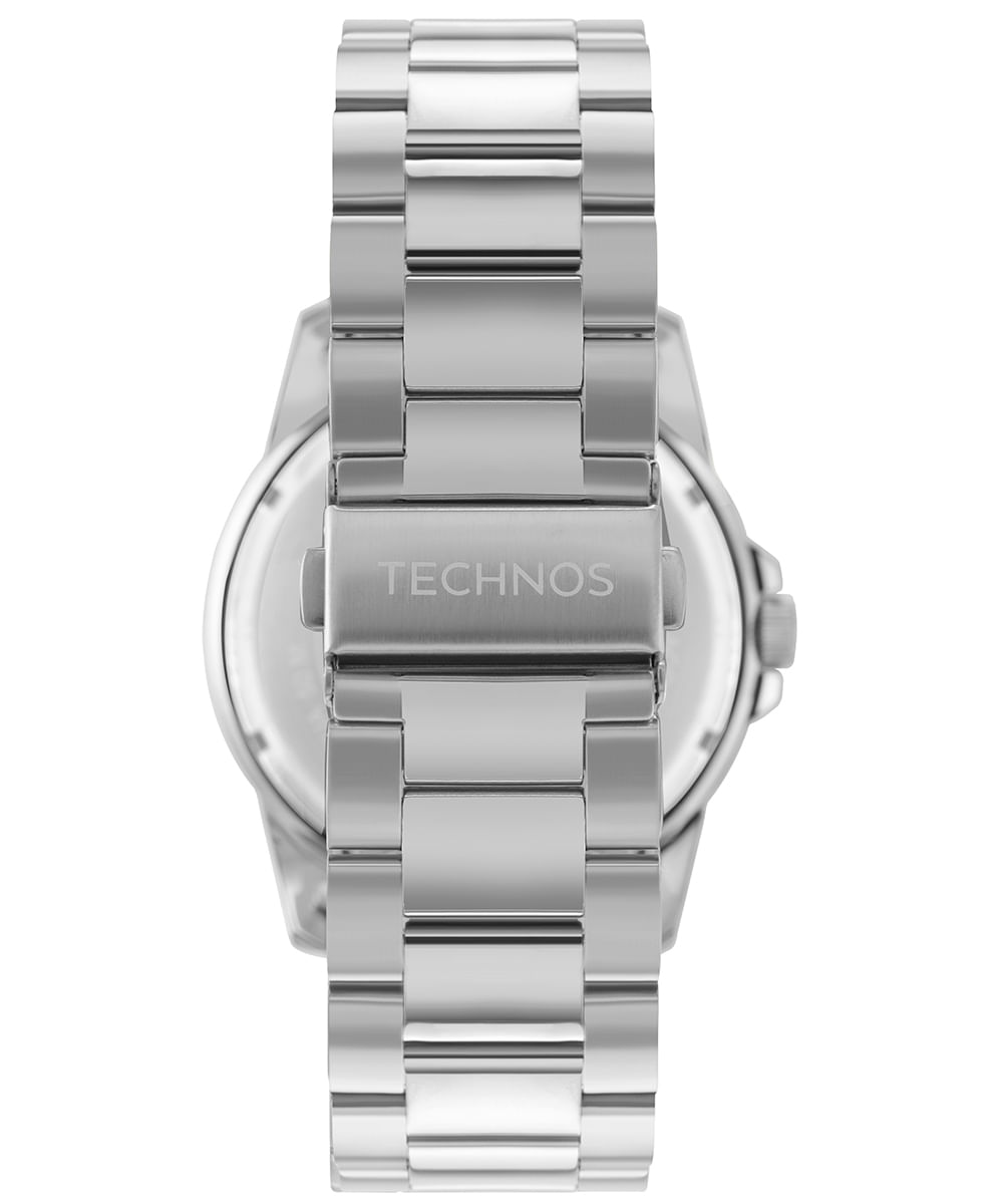 relógio technos analógico calendário 2115nbqk1a prateado