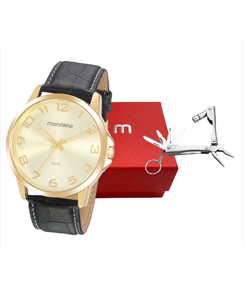relógio mondaine analógico 99517gpmvdh1ks dourado