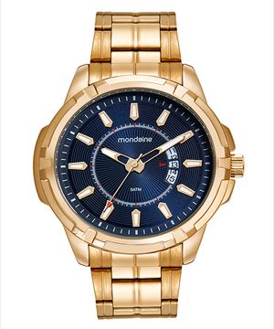 relógio mondaine analógico calendário 99671gpmvde3ka dourado