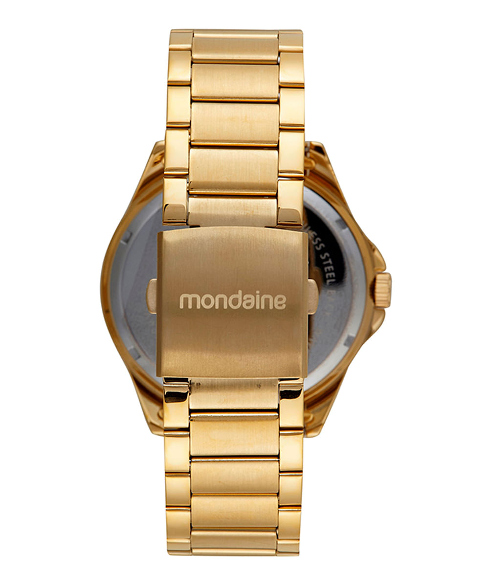 relógio mondaine analógico calendário 32650gpmvde3kk dourado