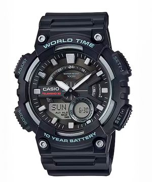 relógio casio analógico digital aeq110w1avdf  preto