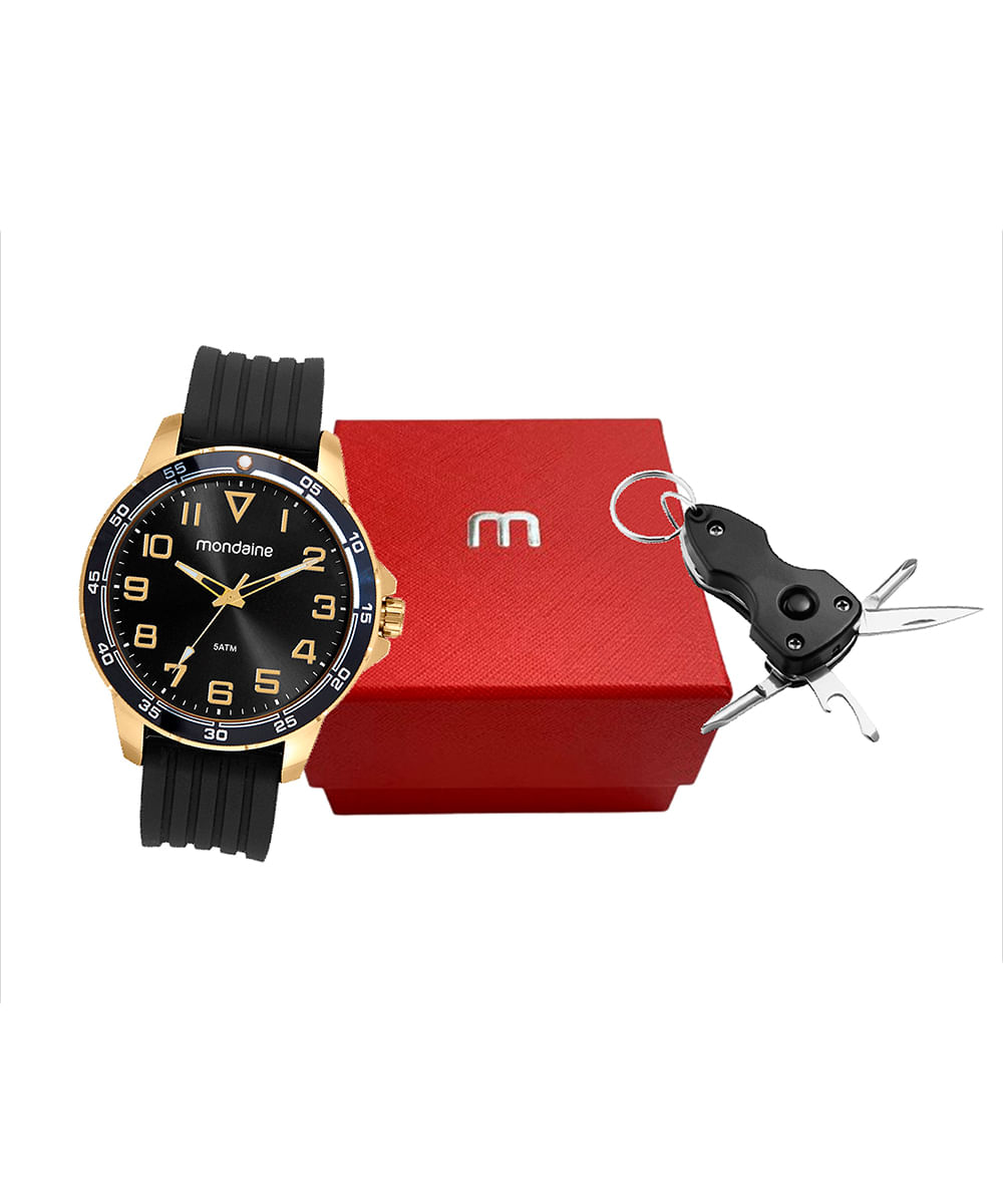 relógio mondaine analógico 99732gpmvdi1k dourado