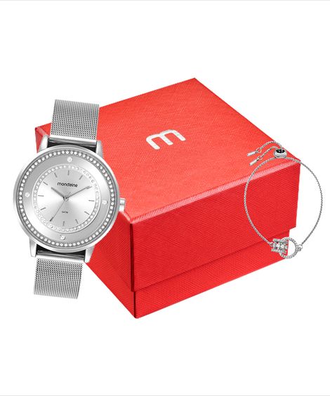 relógio mondaine analógico 32836l0mvne2k - prata