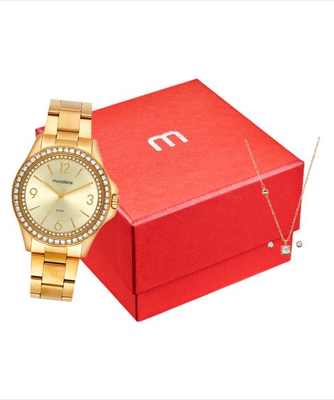 relógio mondaine analógico 32837lpmvde1k dourado