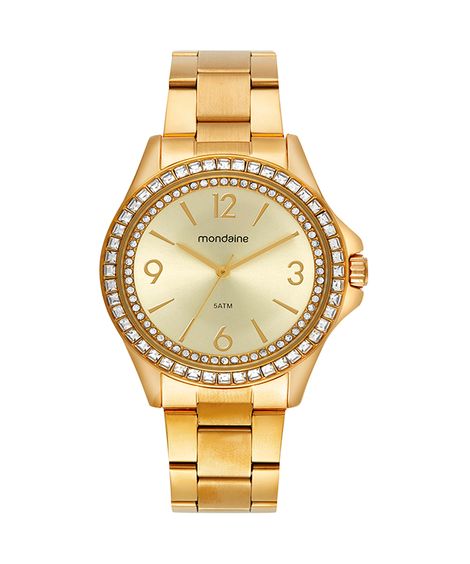 relógio mondaine analógico 32837lpmvde1k dourado