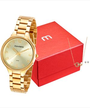 relógio mondaine analógico 32418lpmvde1kb dourado