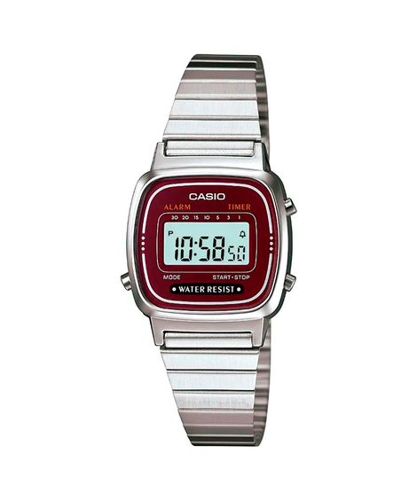 relógio casio digital la670wa4df prateado