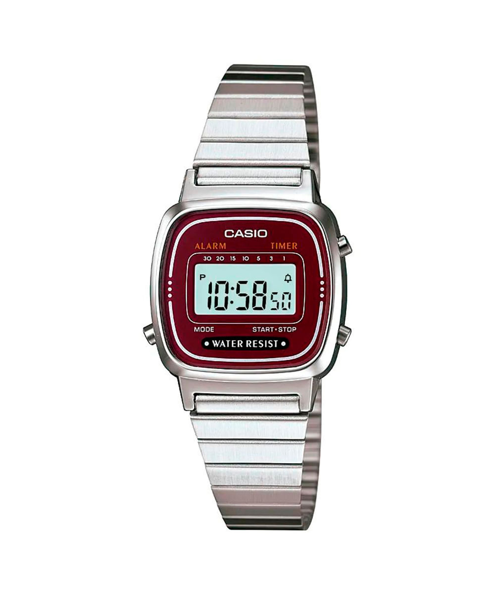 relógio casio digital la670wa4df prateado