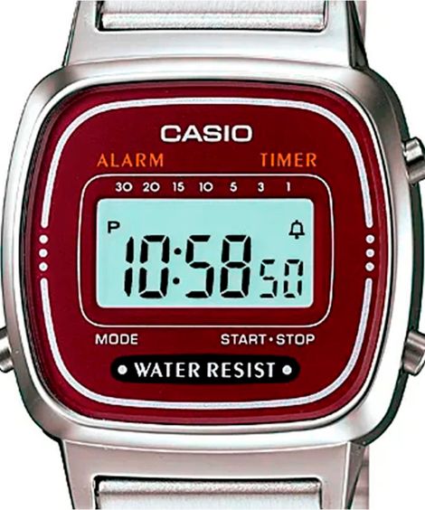 relógio casio digital la670wa4df prateado