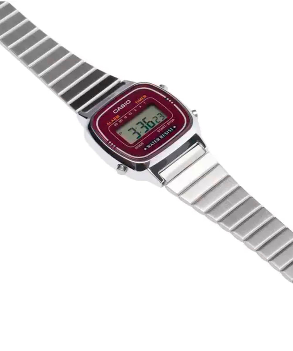 relógio casio digital la670wa4df prateado
